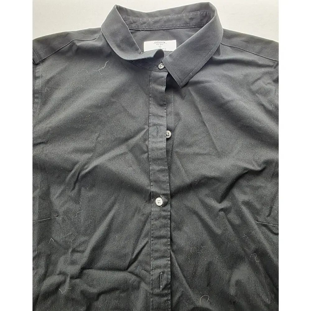 Untuckit For Her Womens Button Down Black Shirt Size 10